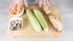 Vegan CORN AND LOTUS ROOT soup