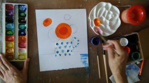 Рисуем с детьми 3-4 лет кружку с цветами