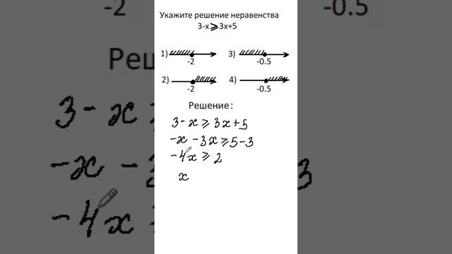 ОГЭ за одну минуту, математика задание 13, линейное неравенство.