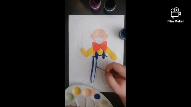 Мастер-класс "Весёлый клоун". Рисуем гуашью.