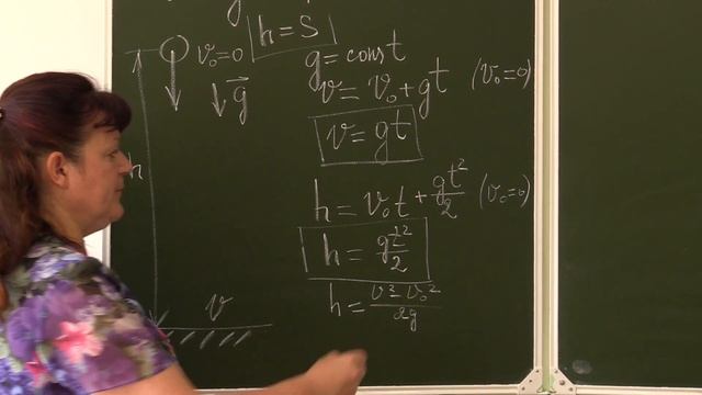 Физика 9 кл.  Свободное падение.  Формула кинематики.
