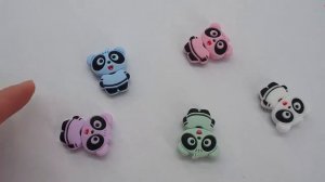 Chenkai 10 шт. мини панда в форме силиконовые милые бусины bpa бесплатно для diy ребенка делать