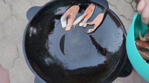 Форель (красная рыба) с овощами на садже.