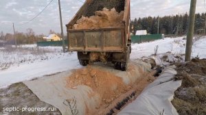 строим заезд на участок с пластиковой трубой sn10 зимой