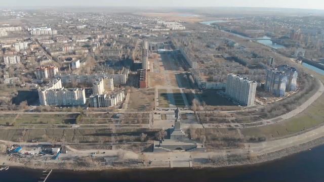 Заканальная часть Красноармейского р-на Волгограда с высоты в 250м
