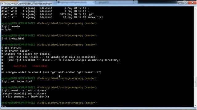 GIT console에서의 작업흐름 3 смотреть онлайн