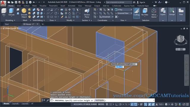 AutoCAD 3D House Modeling Tutorial - 1 смотреть онлайн