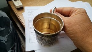 Кубачинское столовое серебро.Серебряная кружка.