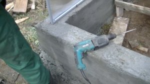 Теплица Павильон 3М, часть 20, сверление фундамента