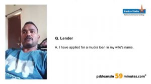 Mudra Loan - Bank of India - PSB Loans in 59 Minutes - Customer Testimonials #436