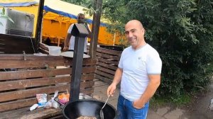 Шашлык из осетра на шампурах! Очень вкусный осетр!