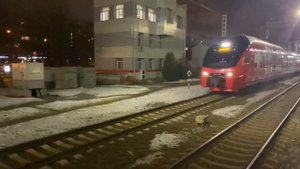 Электропоезд ЭШ2-005 «Аэроэкспресс» станция Кунцево-1 до аэропорта Шереметьево. 25.01.2023.