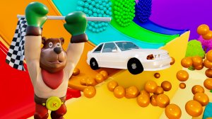 Учим цифры и цвета: Развивающие мультфильмы 🚗🚙🚚🚛разноцветные шарики и машинки