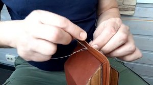 Маленький кошелек, картхолдер из натуральной кожи ручной работы. Шитье кошелька своими руками. Хобб