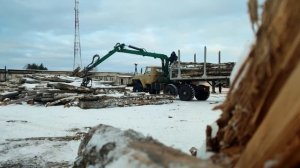 Работа в 16 лет на урал лесовоз! Рабочие будни !