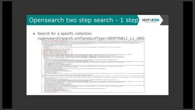 OpenSearch API NextGEOSS