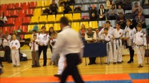 Тхэквондо Спарринг Антон 1 бой. Кубок Деда Мороза.Чёрный пояс 1 дан.