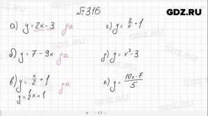 № 316- Алгебра 7 класс Макарычев