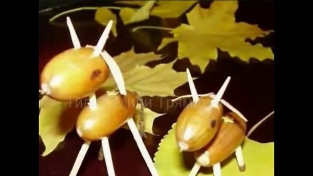 Поделки из желудей и тыквенных семечек-Идеи интернета смотреть онлайн