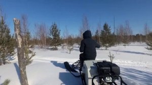 Катаемся по насту на мотобуксировщике /Максимальная скорость/