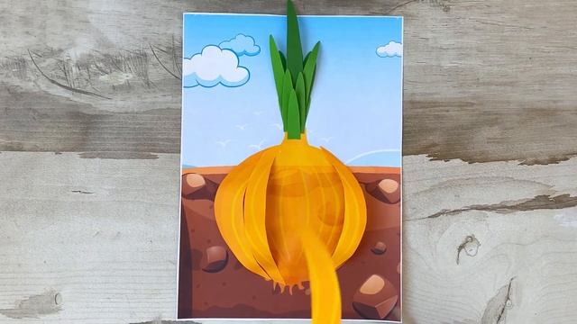 Объёмная аппликация из бумаги овощи / лук из бумаги своими руками, поделка, летние поделки для дете смотреть онлайн