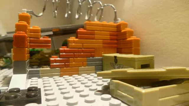 Лего ВОВ самоделка ЖД мост  длиннокороткометражка