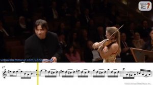 Bach : Concerto for violin in A minor - Julia Fischer - 1st Movement - Sheet Music Play Along