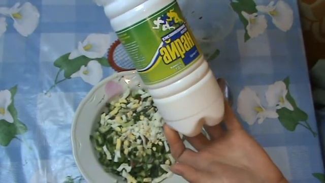 Диетическая окрошка на айране. (низкокалорийная)