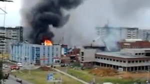 Пожар в Нижнем Тагиле на Вагонке