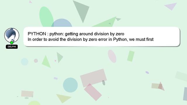 PYTHON : python: getting around division by zero