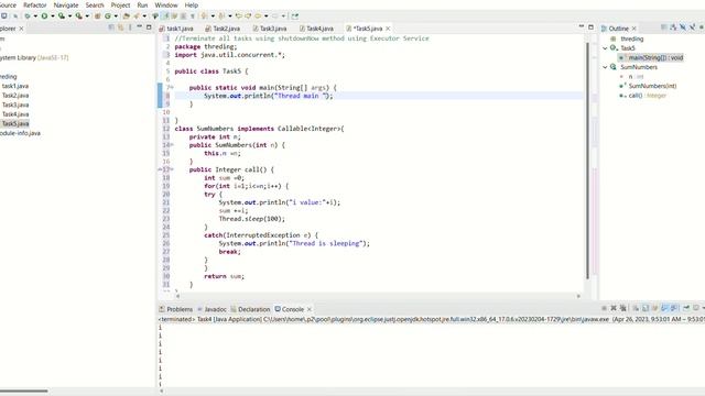 eclipse workspace threding src threding Task5 java Eclipse IDE 2023 04 26 09 55 26 смотреть онлайн