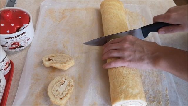 Бисквитный РУЛЕТ с масляным кремом ЛЕГКИЙ НЕЖНЫЙ РУЛЕТ К ЧАЮ