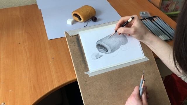 Рисунок.Булка,вишня и сахар