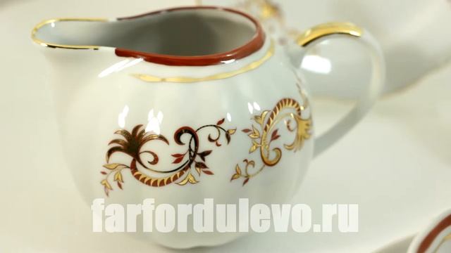 Чайный сервиз "Золотое кружево" Дулево смотреть онлайн