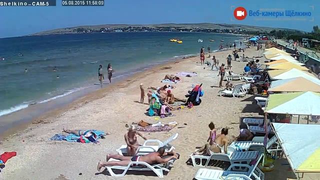 Пляж в Щёлкино, 05.08.2015 - time-lapse с камеры 5 смотреть онлайн