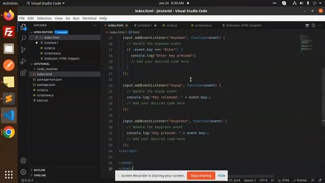 JavaScript Tutorial in Hindi #80 Introduction to Keyboard Events in JavaScript