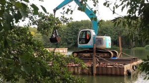 Малаховское озеро, очистка дна от ила. Подготовительные работы.