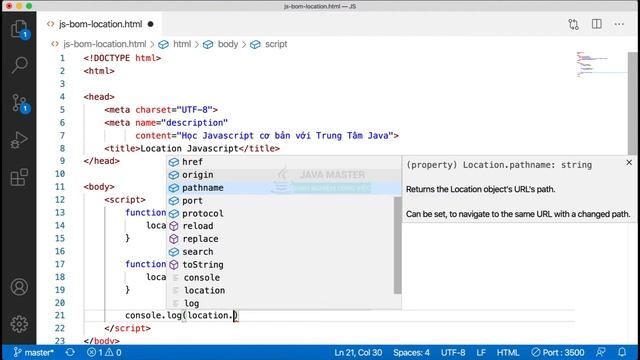 JavaScript 32 - Js Location - Trung Tâm Java Master