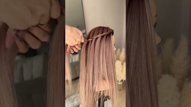 Быстрая прическа «Водопад» 🩷 #hair #hairstyle #ulyananik #hairstyles #hairtutorial #hairdo #haircut