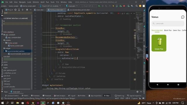 Drink Interface Ui Flutter part.1