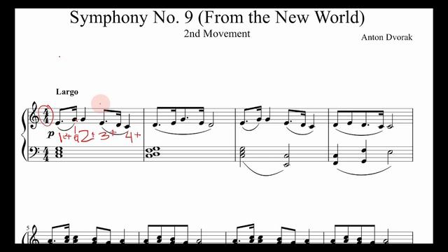 New World Symphony Sheet Music (Easy Piano: Dvorak) смотреть онлайн