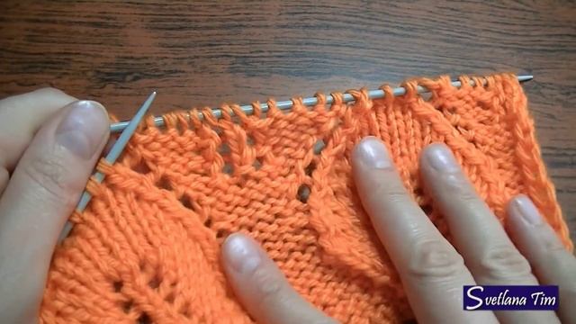 Сегодня научимся вязать Узор Ажурные ЛИСТЬЯ (листочки). ВЯЗАНИЕ СПИЦАМИ № 38