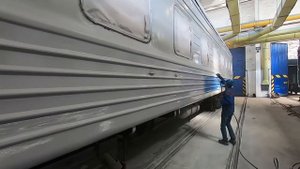 Покраска полиуретановыми материалами. Красим  вагон на УЖД