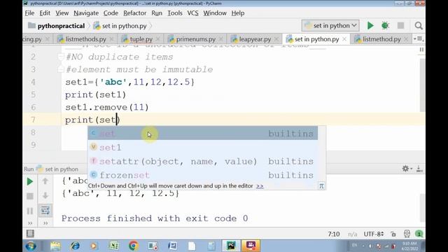 Set in Python | Python tutorial for Beginners | Zeenat Hasan Academy смотреть онлайн