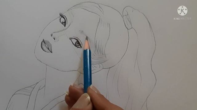 How to draw a beautiful girl with long hair using pencils step by step смотреть онлайн