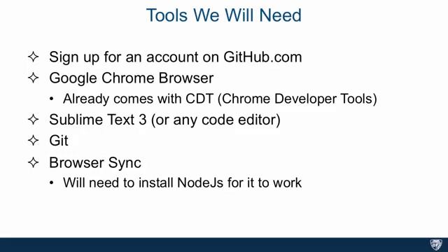 HTML, CSS, and Javascript for Web Developers - Development Environment Setup, Part 1