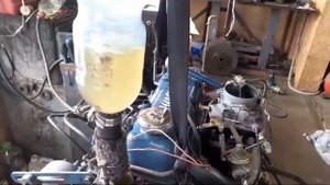 Запуск бензинового карбюраторного двигателя NISSAN J15 со спецтехники