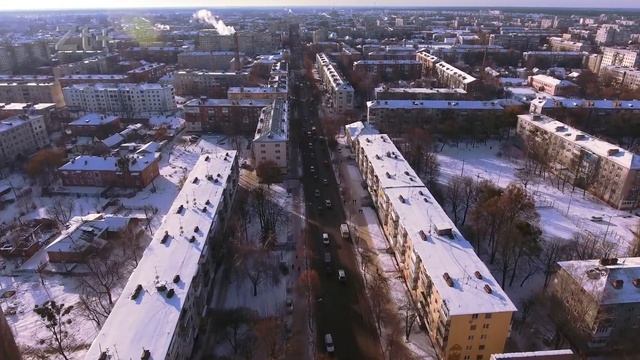 Житомир с высоты Киевская, Восточная, Глобал - Зима 2016