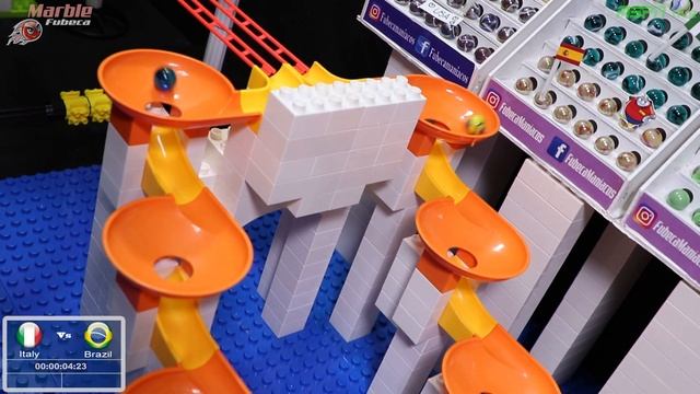 Marble race: Mini tournament with funnels paths - race with country balls смотреть онлайн