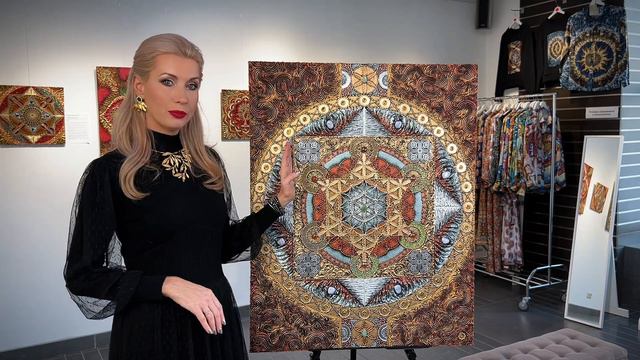 ЭНЕРГОКАРТИНА | МАНДАЛА | КУБ МЕТАТРОНА #картинавинтерьер  #картиныназаказ #золочение #символизм